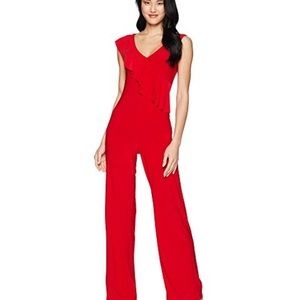Bebe Red Ruffle Jumpsuit